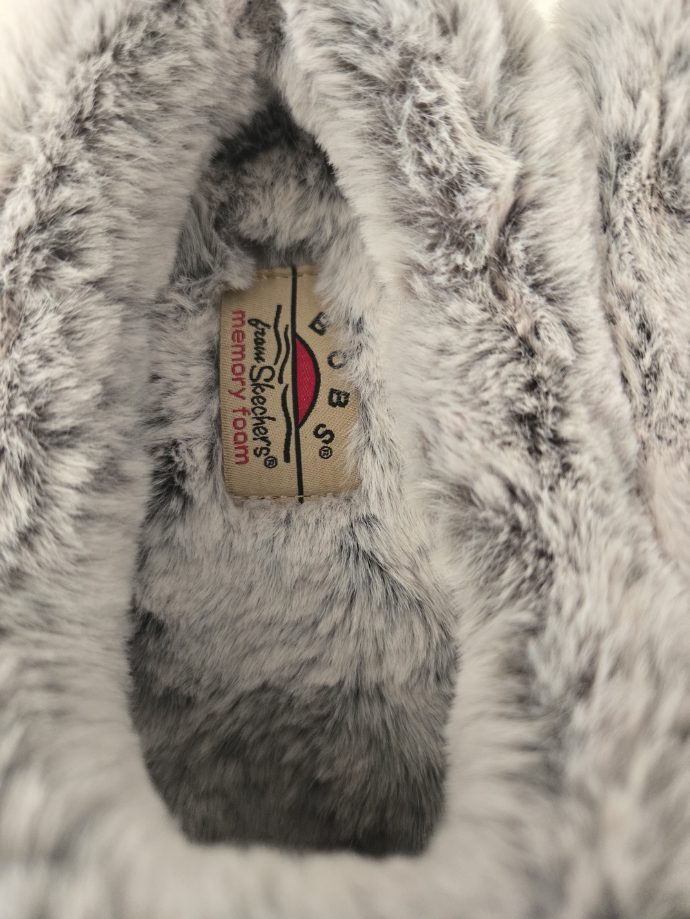 Skechers BOBS Memory Foam Faux Fur Grey - Picture 3 of 6